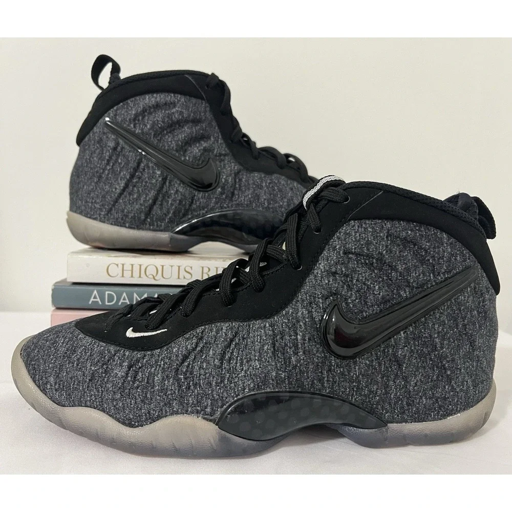 Nike Air Foamposite Pro Wool Fleece Kids Boys Suede Sneakers DarkGray Shoes 4.5Y